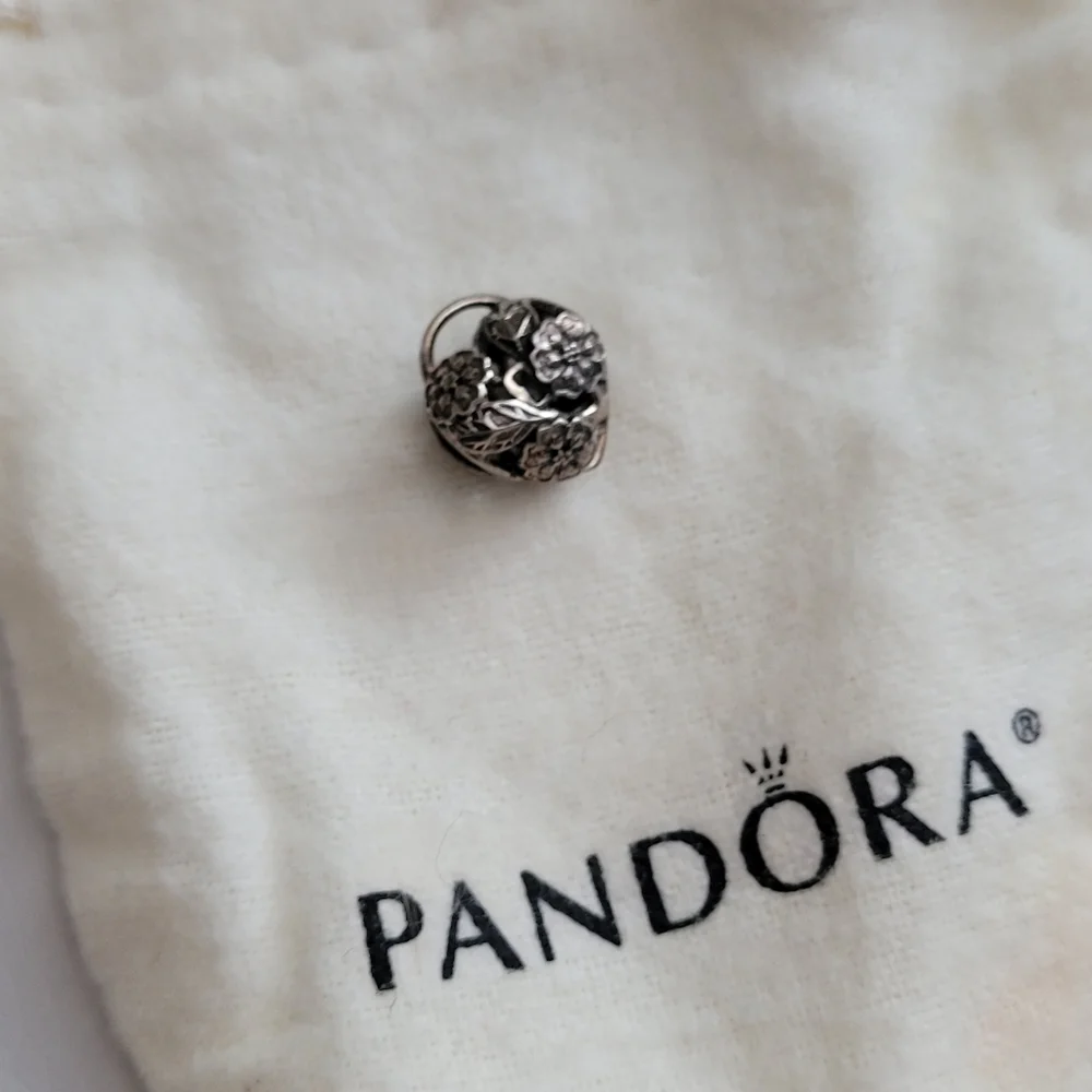 Pandora Floral Heart Padlock Charm - Picture 1 of 5
